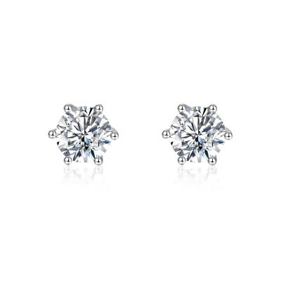 China Wholesale CLASSIC High Fashion Ladies Jewelry 18K Gold Plated 18K White Gold With Diamond Stud Earrings For Women for sale