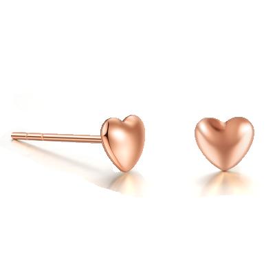 China CLASSIC hot sale fashion jewelry 14k 18k solid gold heart shape stud earrings for women for sale