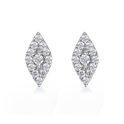 China CLASSIC Pure White Geometry Lady Diamond Jewelry Earrings 18K Gold Real Earrings for sale