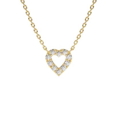 China New Arrival CLASSIC Fashion 14K 18K Real Gold Plated Wholesale Diamond Necklace Tiny Heart Necklace Pendant Jewelry Christmas Gift for sale