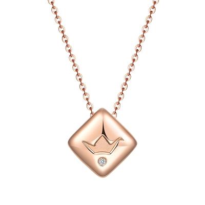 China CLASSIC Fashion Luxury Gold Chain 18K Rose Gold Yellow Gold Diamond Pendant Necklaces For Women for sale