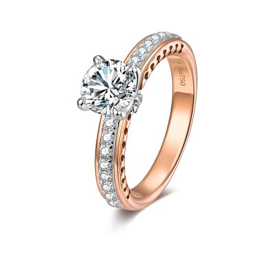 China Trendy Fashion Jewelry 18K Gold Diamond Ring Jewelry Eternity Engagement Wedding Rings Elegant Platinum Plated Gold Women Rings for sale