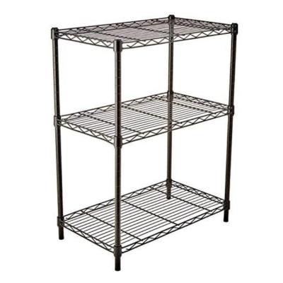 China Steel Wire Chrome Storage Rack 3-Tier Heavy Duty Heavy Duty Storage Rack Rolling Shelf Unit for Kitchen Bathroom Office for sale