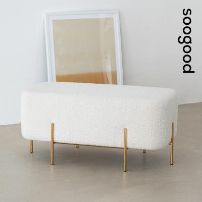 China Easy to move modern minimalist low stool tufted bedroom pedal square leisure sofa stools living room furniture for sale