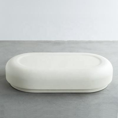 China Interesting INS Style Soap Oval Modern Coffee Table Fiberglass Low Table for sale