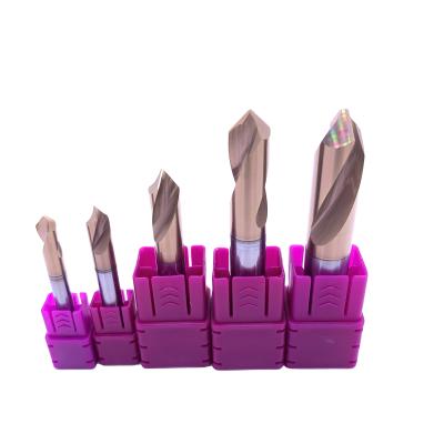 China High Hardness KTL Solid Carbide Spot Drill Bits HRC70 CNC Drilling Edges NC Spot Drill for sale