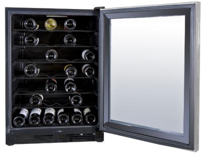 China Refrigerador de vino eléctrico del negro de cristal de la puerta botellas Stroage de 150 litros 52 en venta