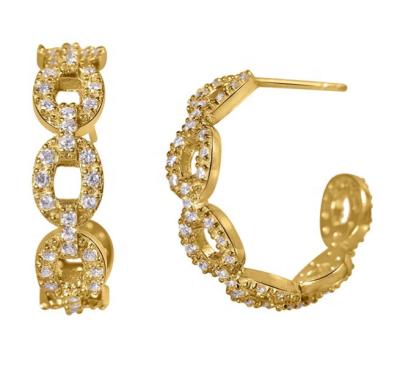 China Cute/Fashion/2020 Elegant/Trendy Gold Filled Women's Earrings Wholesale Fashion Jewelry 14K Zircon Circle Earrings for sale