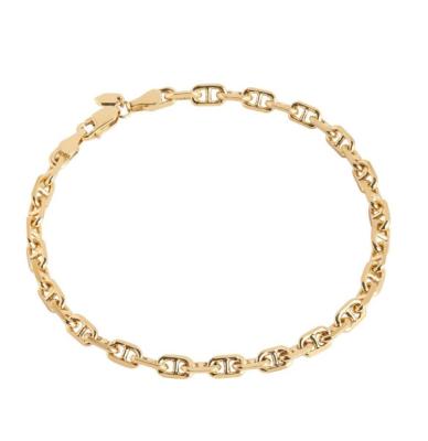 China Nickel Free 925 Fashionable Handmade Solid Silver Rose Gold Plated 14K Gold Chain Link Bracelets For Men for sale