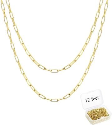 China Hiphop 14K Gold Plated Stainless Steel Chain For Jewelry Making , Mens Cuban Chunky Chain Necklace for sale