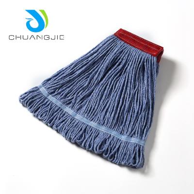 China Commercial Heavy Duty 400 Gram Cotton Wet Mop Heads Durable Custom Looped Replacement Twine for sale