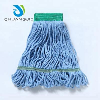 China Sustainable Wholesale Durable Floor Ceiling Cleaning Polyest Blue Synthetic Cotton Wet Mop Head for sale