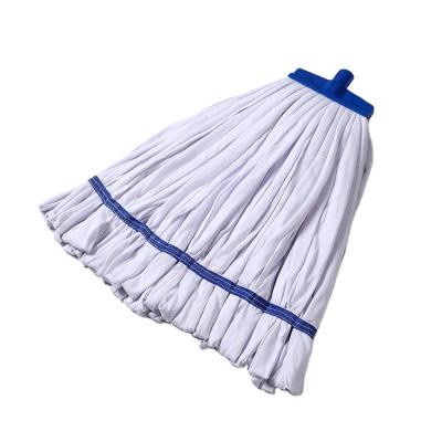 China Viable Accept Custom Floor T-shirt Cloth Tube Cleaning Type Looped Cotton Wet Mop Head for sale