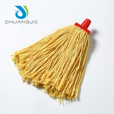 China Sustainable Detachable Cotton Polyester Wet Mop Head For Hotel for sale