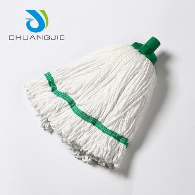 China Sustainable Custom Detachable Floor Cleaning Wet Microfiber Round Mop Head For Hospital Hotel Airport for sale