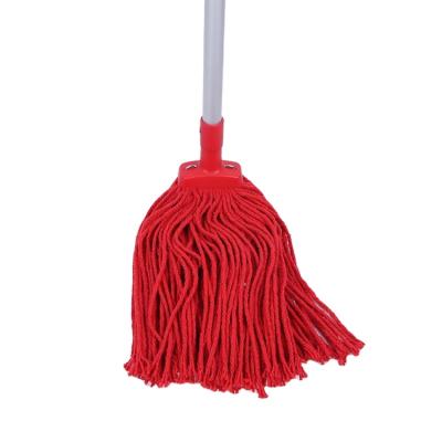 China Sustainable Wholesale Commercial Floor Dust Cotton Cotton Wet Mop Airport Hotel To Clean With Aluminum Handle for sale