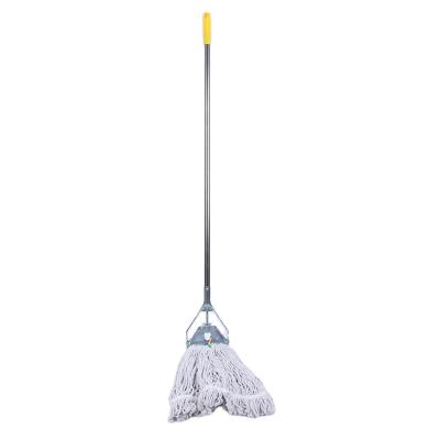 China Sustainable Wholesale Household Hospital Floor Dust Cleaning Wet Cotton Mops With Stainless Steel Handle for sale