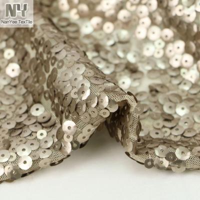 China Nanyee Textile Matte Bronzed Cup Shape Sequin Breathable Fabric for sale