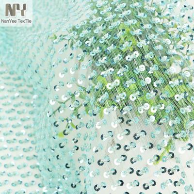 China Nanyee Breathable Textile Hot Selling Luxury Beaded Lace Fabric for sale