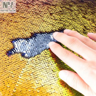 China Nanyee Breathable Textile All Colors In Stock Reversible Sequin Wall Decor Fabric for sale