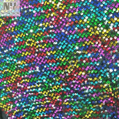 China Nanyee Textile 5MM Full Color Sequin Stretch Fabric Shrink-Resistant for sale