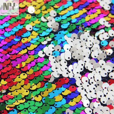 China Nanyee Fluorescent Textile New Style Multi Color Metal Sequin Fabric for sale