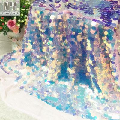 China Nanyee 18mm Breathable Textile Paillette Circle Sequins Translucent for sale