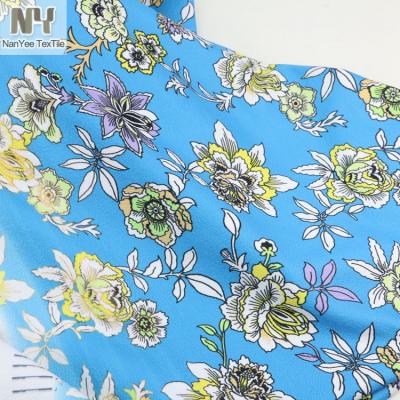 China Memory Nanyee Textile Soft Custom Flower Printed Bubble Textured Knitted Fabric for sale