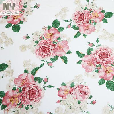 China Nanyee Cotton Plain Textile Poplin Pink Floral Nanyee Fabric for sale