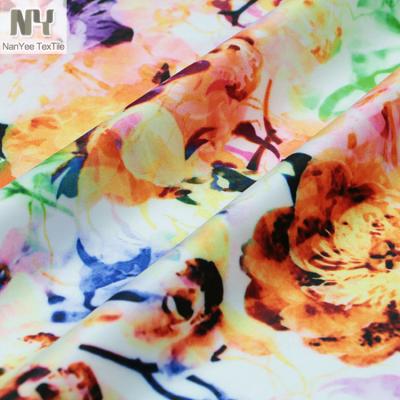 China Nanyee Fluorescent Textile Wholesale Digital Printed Polyester Stretch Fabric For Dress for sale