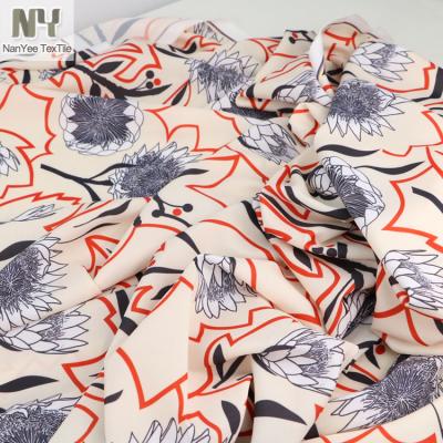 China Nanyee Textile Sunflower Design Shrink-Resistant Sublimation Printed Chiffon Fabric for sale