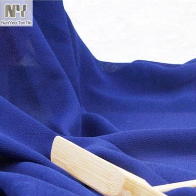 China Nanyee Shaoxing Fluorescent Textile Woven Solid Dyed Pearl Crepe Chiffon Fabric for sale