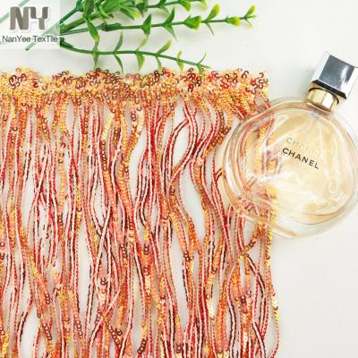 China Sustainable Nanyee Textile Multi Colors Micro Sequin Tassel For Dance Wear Clothing Accessories for sale