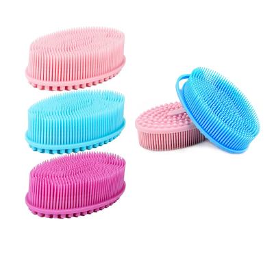 China All Natural Kids Baby Bath Body Scrubber Massager Silicone Shower Sponge Bath Massager Clean Brush For Kids for sale