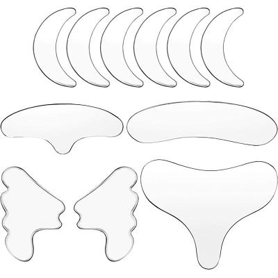 China 11 Pcs Anti Wrinkle Remover Silicone Patches Anti Wrinkle Patches Reusable Neck Trunk Anti Wrinkle Face Shield, Silicone Patches For Face for sale