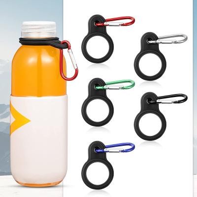 China Sustainable Portable Stainless Steel Plastic Water Bottle Cola Shaped Water Bottle Carrier Holder Handle With Carabiner for sale