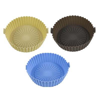 China Sustainable Airfryer Baking Basket Tray Pot For Air Fryer Silicone Mat Pan Basket Protector Air Fryer for sale