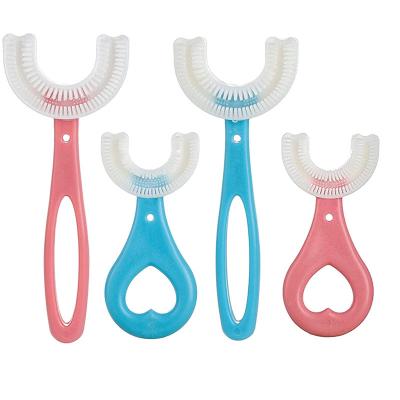 China New Safe Children's U Shape Teeth Brush 360 Silicone Toothbrush Children Kids Baby For Children for sale