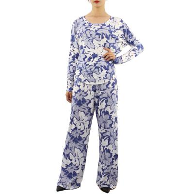 China High quality women's anti-pilling casual style floral print long sleeve tops and pants suit for sale