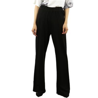 China Hot sale office lady style waist pockets black loose elastic women's casual anti-pilling pants decoration casual pants for sale