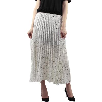 China Plus Size Fashion Women's Ankle-Length Pleated Casual Skirt One Line Dot Digital Printing Casual Loose for sale