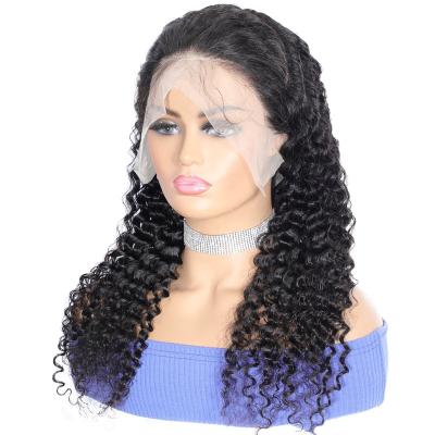 China Real Hd Natural Hair Wigs Headwear Lace Front Body Wave Deep Curly Closure Wig for sale