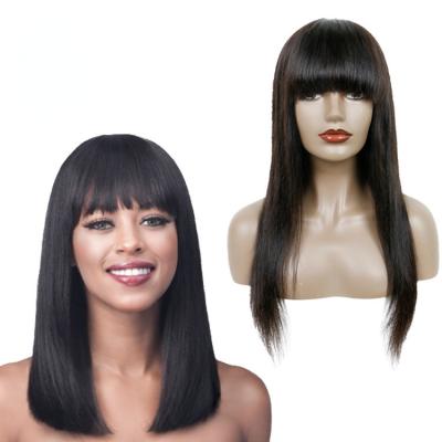 China Wholesale Glueless Hd Natural Thick Natural Human Hair Lace Frontal Wigs Head Cover Color Bangs Mechanism Wigs for sale