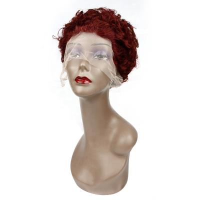 China Hot Selling Natural Cut Bun Cap Lace Front Real Women Wig Human Hair Lace Wig for sale