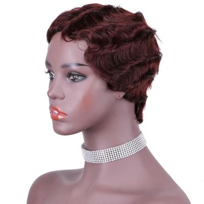 China Wholesale Natural Curly Frontal Full Cover Mechanism Non Lace Wig Short Non Lace Wig Best Burgundy Lace Bob Wig From China for sale