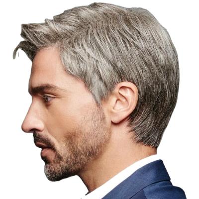 China European and American Wholesale 5cm Brown Ash Customized Good Quality Brown Ash Vendors Mens Short Wigs for sale