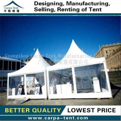 China Water proof/fireproof /UV-resistant/self-supporting/long lifespan 5mx5m transparent tents of pagoda tents for cafe for sale for sale