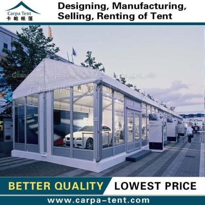 China Water proof/fire retardant /UV-resistant/self-supporting/long lifespan 15x100 meters durable and portable glass wall exhibition tent for indoor exhibition in South Africa for sale for sale