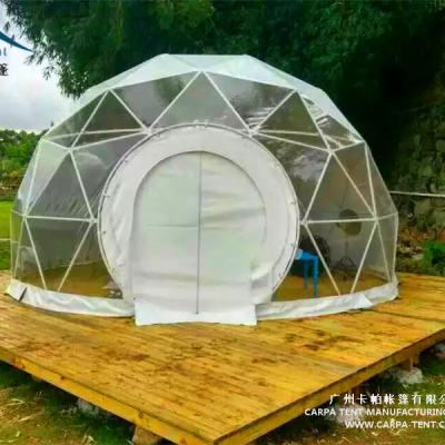 China Water proof/UV-resistant/self-supporting/long lifespan outdoor camping dome tent flame retardant transparent geodesic dome tent for Glamping for sale