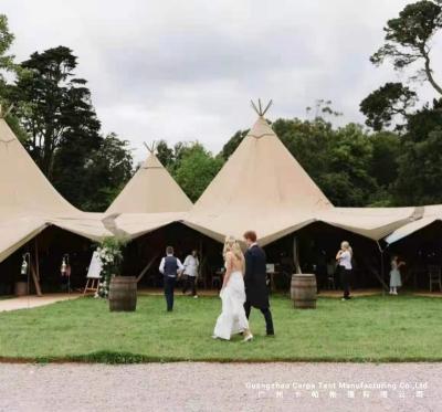 China Water proof/wooden /UV-resistant/self-supporting teepee wedding event tent/long lifespan flame retardant outdoor nordic teepees for sale